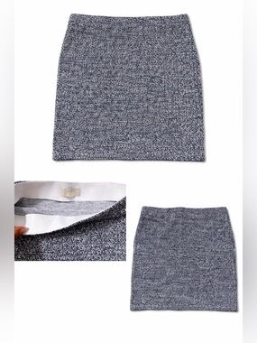 LOFT Blue-White Tweed Pencil Skirt